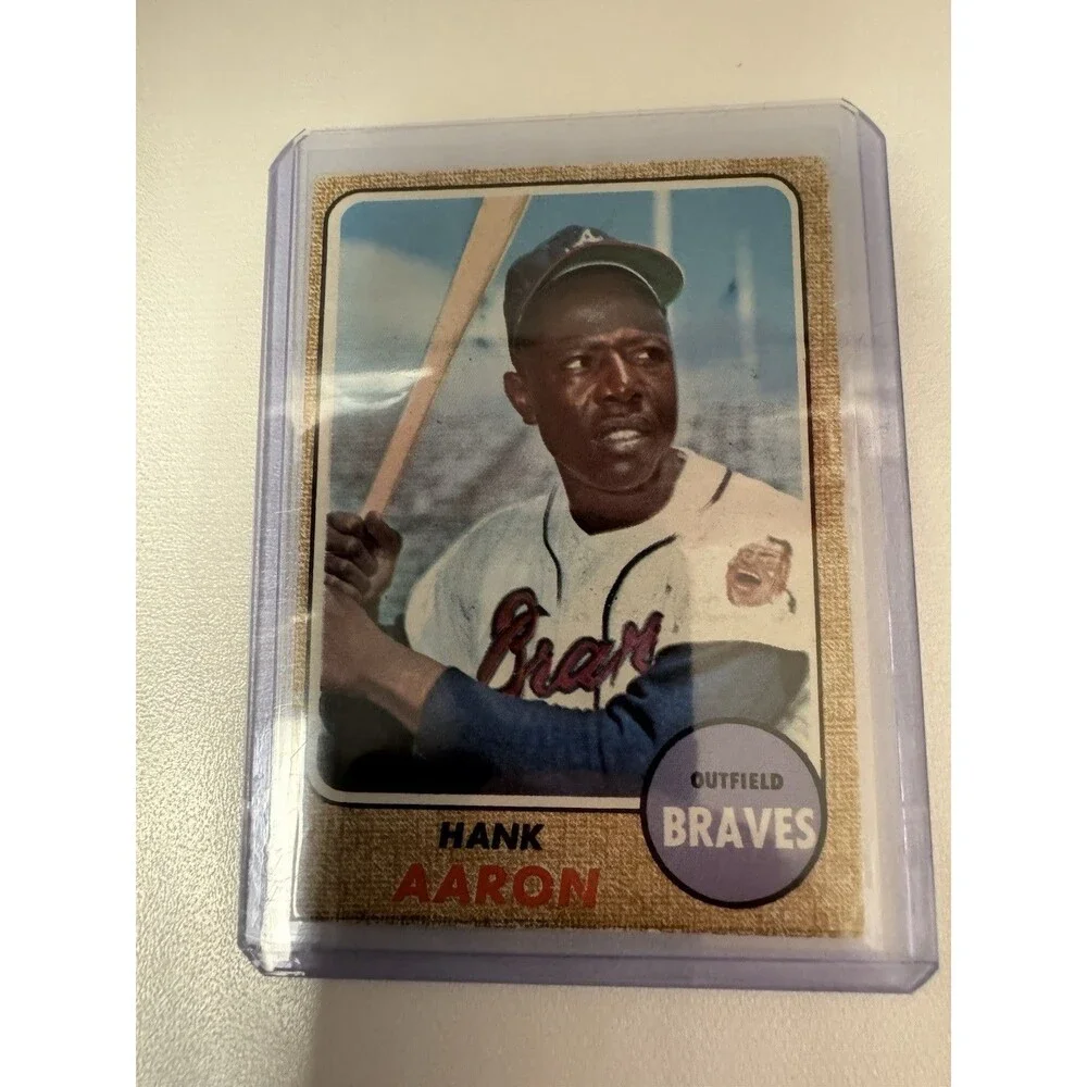 68 Topps Vintage A Legend Hank Aaron #110 Clean Weak Corners HOF Atlanta Braves